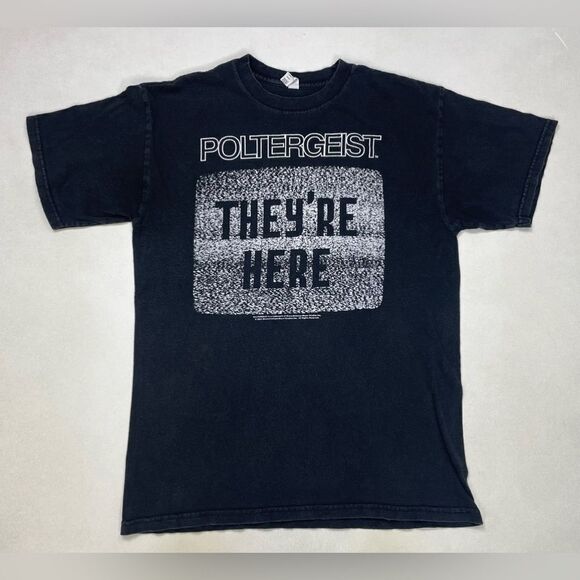 Poltergeist Movie They're Here Graphic T-shirt Women Medium Black Short Sleeve - Picture 1 of 6